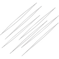 Beadsnfashion 4 Pcs Stainless Steel Big Eye Beading Needles 4.5 Inches, Diameter 0.22Mm  For Jewellery Making, Embroidery & Beadwork