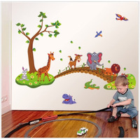 Indian Royals Vinyl Animals In Jungle Wall Self Adhesive Stickers For Kids Room, Multicolor (60 Cm X 90 Cm), 4.4 Cms