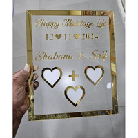 Ukani Thumb Impression Gift For Couple (Size 30 Cm X 25 Cm)| Wedding Thumb Print | Couple Gift| Finger Print Gift| Personalized Text | Golden Acrylic Design| Anniversary Gift/Wedding Gift