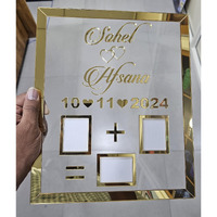 Ukani Thumb Impression Gift For Couple (Size 30 Cm X 25 Cm)| Wedding Thumb Print | Couple Gift| Finger Print Gift| Personalized Text | Golden Acrylic Design| Anniversary Gift/Nikah Gift