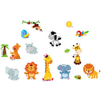 Jaamso Royals Vinyl Animals Wall Sticker, 55.9 X 0.03 X 33.85 Inches, Multicolour