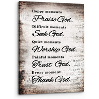 Phamte Modern Wooden Wall Art 11X14 Inches Religious Pastels Glossy Wrapped Canvas Art Print Easy To Hang