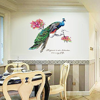 Indian Royals Large Peacock Feather Wall Sticker For Design, Hall, Bedroom Decoration - Big Size (60 Cm X 90 Cm)
