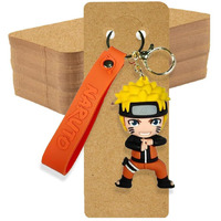Festiko Keychain Display Cards (Brown Kraft B, Pack Of 500 Pcs, 5.9"*2"), Keyring Display Cards, Jewellery Display Cards