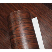 Elton Cherry Brown Teak Wood Grain Textured Self Adhesive Decorative Vinyl Shelf Liner Decorative Wrinkled Vinyl Sheet_1.33X6 Feet