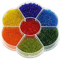 Beadsnfashion 7 Colors Transparent Seed Beads Kit For Jewellery Making, Beading, Embroidery & Arts And Crafts  Size 8/0 (3Mm), Multicolor