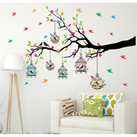 Sticker Yard Pvc Vinyl Tree And Flowers Self-Adhesive Wall Sticker Size 127X84Cms