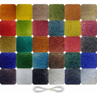Indikonb 31 Pcs Transparent, Rainbow, Silver Lining Round Glass (Approx. 13500 Seed Beads 8/0 (3Mm) For Jeweler Making - 30 Different Seed Beads Each 15 Gm (Approx. 450 Pcs Each) And Nylon Wire