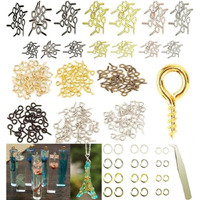 Diy Crafts 250 Pcs Screw Jump Rings, Gold, Swivel Clasps Set Metal Lanyard Snap Hook, Lobster Claw Clasps Keychain Rings Open Rings Eye Screws Pin (250 Pcs Screw Jump Rings, Gold)