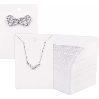 Zenomia Necklace Earring Display Cards Rectangle Hanging Dangle Holder Cardboard Tags For Jewelry Packing Ear Studs Storage Diy Accessories Material (White) 50Pcs (4.3 X2.9Inch)