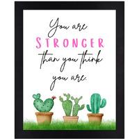 Interio Crafts You Are Stronger Motivational Wall Framed Poster, Quote Wall Poster For Living Room Bedroom Office Wall Decoration,Synthetic Wood, 13 X 10