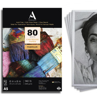 Artright Artists' Sketching Paper (A5 Pack Of 20 Sheets, 300 Gsm); Handmade Cartridge Mixed Media Sheets Of 300Gsm For Pencil, Charcoal And Ink Media
