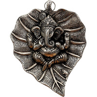 Dreamkraft Metal Leaf Ganesh Door Hanging Wall Art For Home Decor (Silver)