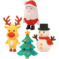 Toyshine Pack Of 4 Christmas Erasers Santa Claus Party Favors Children Study Supplies Classroom Reward Xmas Gift