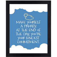 Interio Crafts Make Yourself A Priority Motivational Framed Poster, Black, Size 13 X 10 Inch
