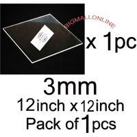 Bigimall Projects Acrylic Clear Plastic Plexiglass 3 Mm Sheet (12X12 Inch, Transparent)