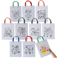 Double R Bags Reusable Shopping Non-Woven Kids Return Gift Bag With Handle For Diy Birthday Party & Goodie Khoi Loot Bags. (Pack Of 50)