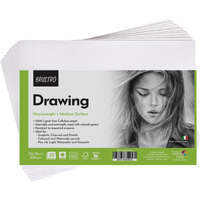 Brustro Artists Drawing Paper | 200 Gsm, 56 X 76 Cm, 20 Sheets | Ideal For Coloring, Sketching, Professional Art, Craft, Dry Media, Graphite, Charcoal, Pastels, Color Pencils.