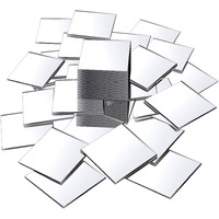 Bigimall Silver Mirror Acrylic | Square| 3Mm | 2 Inch X 2 Inch | Pack Of 25 | Plexiglass |(Without Adhesive Tape)