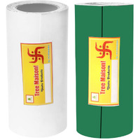 Treemaison Vastu Combo Of White-Green Color Tape |Size - 4 Inch| Length- 8 Feet (Approx) |Vastu Remedy For Toilet | Main Door Entrance | | Tape Remedy | Pack Of 2