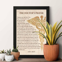 Artinkart- Doctor Prayer Framed Posters For Hospital Opd, Pharma, Clinic, Hospital, Dentist Poster With Frame For Wall Decoration, Motivational Quotes Wall Frames (Synthetic Wood, 9.5X13.5 Inch)