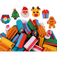 Toyshine Pack Of 36 Christmas Erasers- 3D Erasers Snowman Santa Claus Party Favors Children Study Supplies Classroom Reward Xmas Gift