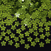 Embroiderymaterial Flower Shape Sequins Sitara For Craft And Embroidery 50Gm (Green, 8Mm)