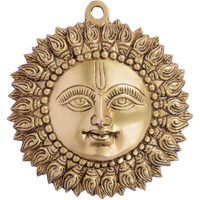 Creative Scluptor Brass Large Shankh Design Sun Wall Hanging | Home Decor