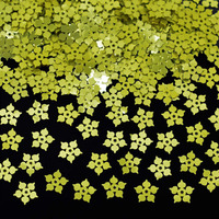 Embroiderymaterial Flower Shape Sequins Sitara For Craft And Embroidery 50Gm (Chartreuse Yellow, 8Mm)