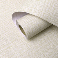 Wolpin Wall Stickers Wallpaper For Bedroom (45 Cms X 300 Cm) Faux Grasscloth Modern Living Room Decor Textured Self Adhesive Wall Covering Diy Decals, Beige