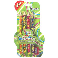Kcr Rainbow Swirl Drawing Coloring Pencil - 4 Pencils & 1 Sharpener For Kids