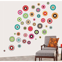 Decals Design 'Polka Motifs' Wall Sticker (Pvc Vinyl, 60 Cm X 90 Cm, Multicolor)