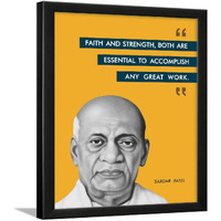Chaka Chaundh Motivational Leader Sardar Vallabhbhai Patel Quotes Framed Posters For Office, Student And Study Room (Yellow, 34Cm X 27Cm X 4Cm)