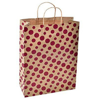 Sapco Polka Dot Gift Paper Bag Pack Of 10 (12X16X5-Inch, Brown)