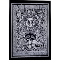 Purpledip Cotton Wall Poster Sheet 'Man And Nature': Bohemian Hanging Tapestry (20098)