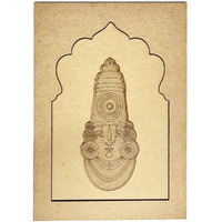 Adikala Jharokha With Tirupati Balaji Mdf Engraved Design With Square Shaped Base Cutout For Diy Craft