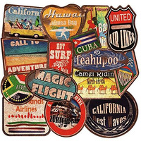 Idream Vintage Retro Beach Surfing Adventure Waterproof Vinyl Diy Stickers (Set Of 36)  Stylish, Durable, And Perfect For Laptops, Water Bottles, Skateboards And More!