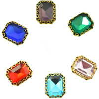 Embroiderymaterial Multicolor Shiny Sew On Rhinestones/Stones Sewing Crystals Beads For Jewellery Making, Embroidery, Craft, Sewing Purpose (Size: 9X11Mm, Pack Of 6 Pieces)