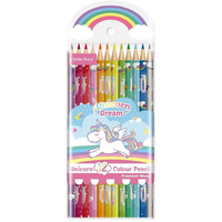Penny Wise Quirky Premium Unicorn Theme Color Pencils | Set Of Multiple 12 Shades | Attractive Colors For Kids & Girls | Fine Tip | Strong Nib | Ideal For Kids Return Gifts