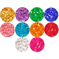 Gosetget! 500 Pcs Macrame Crystal Plastic Beads 10Mm Bicone, Decorative High Sparkle Cutting Crystal Beads For Making Hanging Macrame, Jhula, Torana, Jhumar. Pack Of 10 Colors (500)