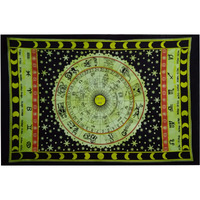 Purpledip Cotton Wall Poster Zodiac Signs: Bohemian Wall Hanging Tapestry (20070)