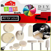 Diy Crafts 10 Type Felt Pad Cone 1 Mandrel, Mix Wool Felt Polishing Pad Wool Felt Polishin.G Buffing Round Wheel + 1 Shank For Felt Only 10 Type Felt Pad 1 Mandrel Random Unssorted (1St Image, 30)