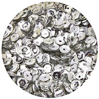 Embroiderymaterial 5Mm French Cut Sequins Sitara For Craft, Embroidery, And Jewellery Making (Silver, 50 Gram)