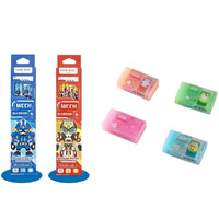 24 Pcs Pencil And 4 Vibrant Colours Rub-A-Long Eraser For Kids,Stationary Set, Rubber Eraser, Kawaii Erasers, Fancy Erasers For Birthday Return Gift (Pencil + E3202)