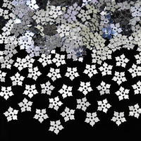 Embroiderymaterial Flower Shape Sequins Sitara For Craft And Embroidery 50Gm (Silver, 8Mm)
