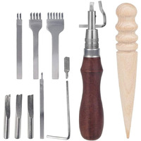Heallily 1 Set Stitching Punch Sewing Craft Tool Leather Stitching Pouch Kit For Stitching Punching (Assorted)