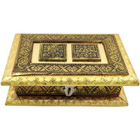 Purpledip Serving Gifting Box Metal Carvings: Ideal For 500 Gms Nuts, Sweets, Chocolates Or Mints (11497)