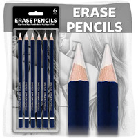 EsKube Eraser Pencil For Artists Non-Toxic Eraser For Sketching Drawing Arts Graphics Designs - Set Of 6