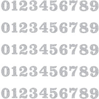 Comet Busters Self-Adhesive Glitter Number Stickers For Art & Craft, Decorations, Project Work, School Work (Silver) (Letter Size : 15Mm) (Stk190)