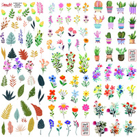 Messketeers - Say Hey To Art - Miniature Florals, Master Collection Leaves, Spring Flowers, Succulents And Flower Bouquets ( Pack Of 115++ Stickers ) / Ideal For Scrapbooking, Use Them To Quirk Up Your Phones, Laptops And Much More